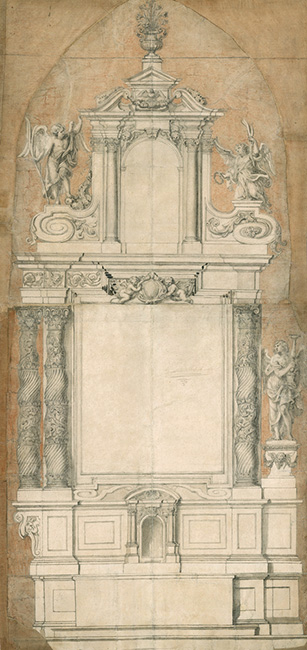 Anonymous South Netherlandish, Design for a High Altar, c.1617–21. King Baudouin Foundation, on long-term loan to Museum Plantin-Moretus, Antwerp A 15th-century chalk drawing showing a design for a tall altar