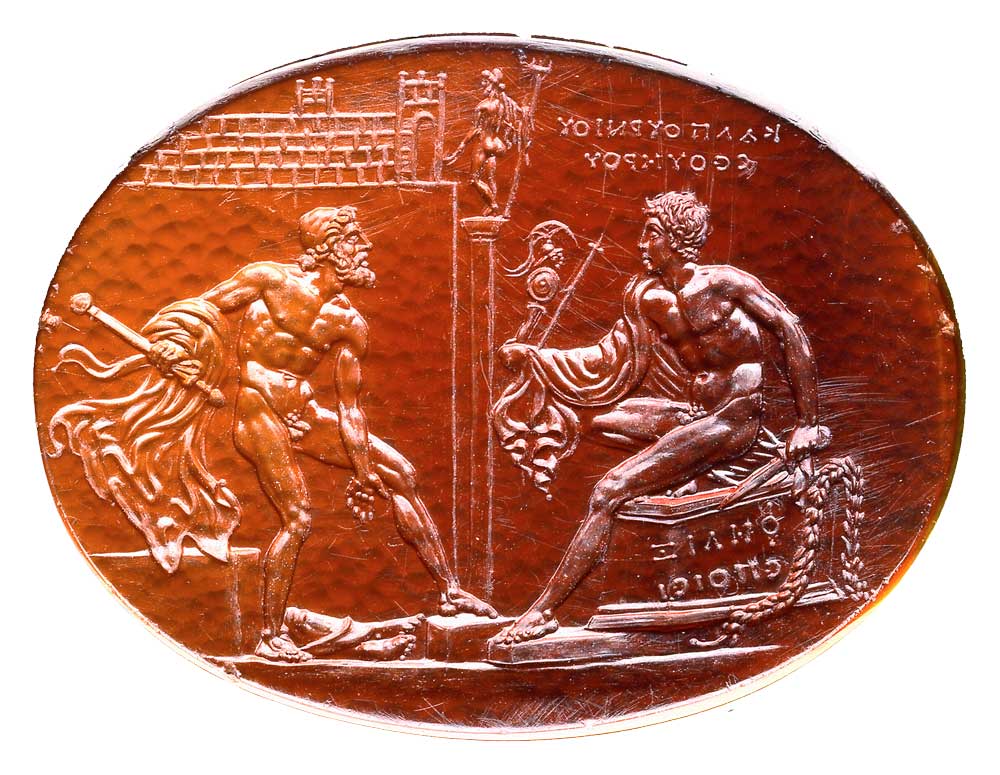 The Felix Gem, made around 1 to 50 CE, depicting Odysseus and Diomedes