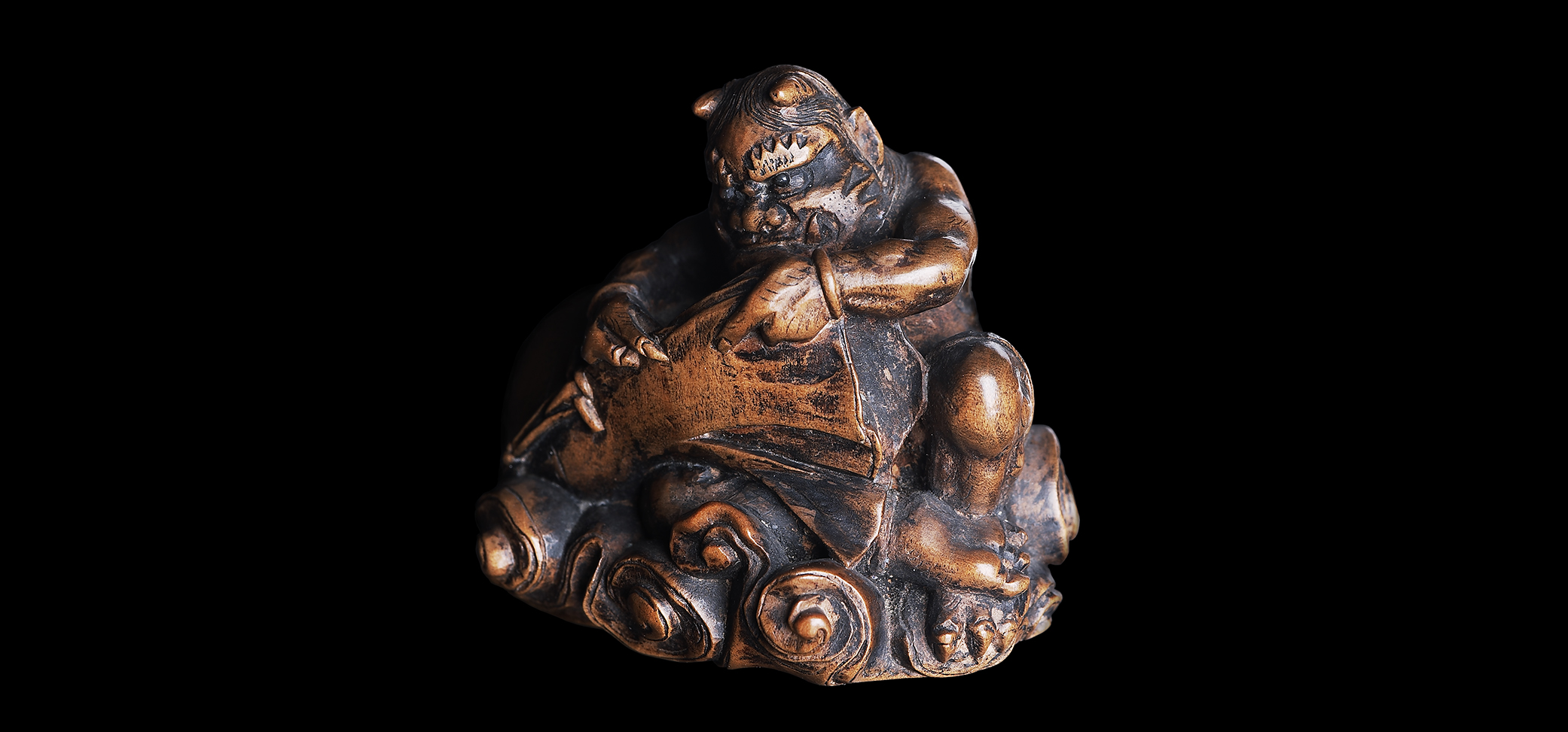 Amazon.co.jp: 『布袋』根付（提物/緒締め/帯留め/Netsuke）金運