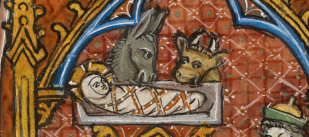 Detail of the Nativity from an illuminated page of music for the Christmas Vespers Anonymous French artist, c. 1290 WA.OA1924 Detail of an illustration of the Nativity from a sheet of Illuminated Musicilluminated