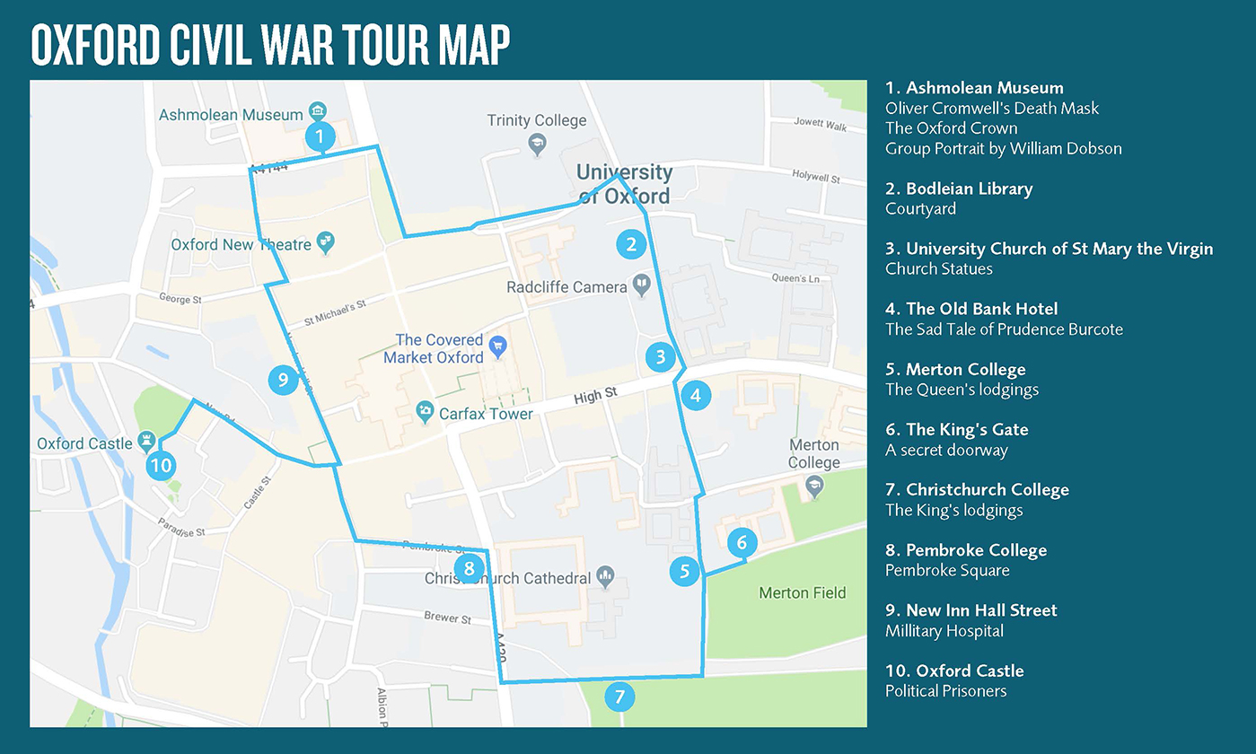 Oxford Civil War Tour Map Oxford Civil War Tour Map
