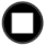 An icon with a black circle and a white square in the middle