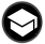 An icon depicting a white graduation cap on a black circle