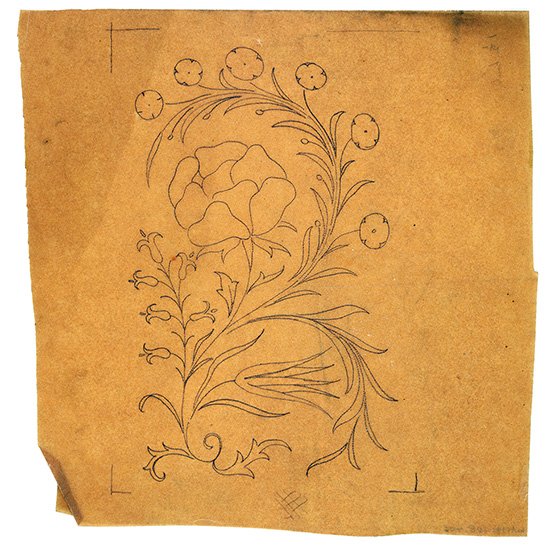 May Morris flower pattern outline from one of her scrapbooks May Morris flower pattern outline from one of her scrapbooks