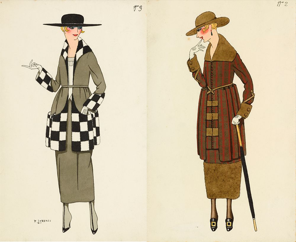 Alberto Fabio (Fabius) Lorenzi, Costume designs No.3 and No.2. 