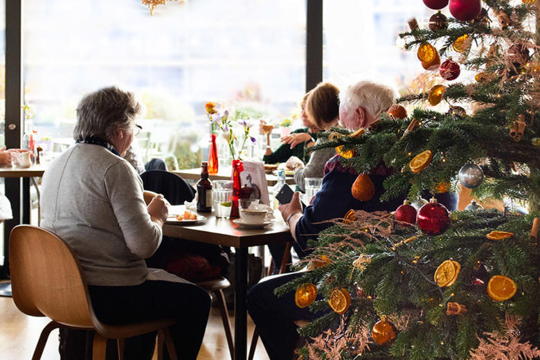 rooftop restaurant at christmas