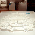 A white 3D model of Knossos Palace on display in the Labyrinth exhibition