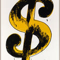 Dollar Sign large artwork by Andy Warhol in acrylic and silkscreen on canvas, dating to 1981