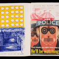 Pages from a notebook featuring 'Police Head' - 1996-98, Collection of Stanley Donwood © Thom Yorke & Stanley Donwood