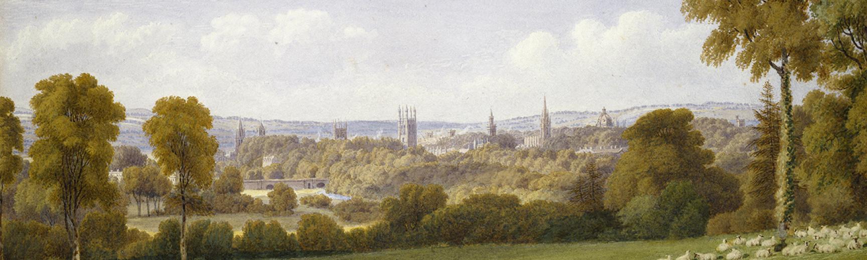 banner William Turner of Oxford, artist View of Oxford from Headington