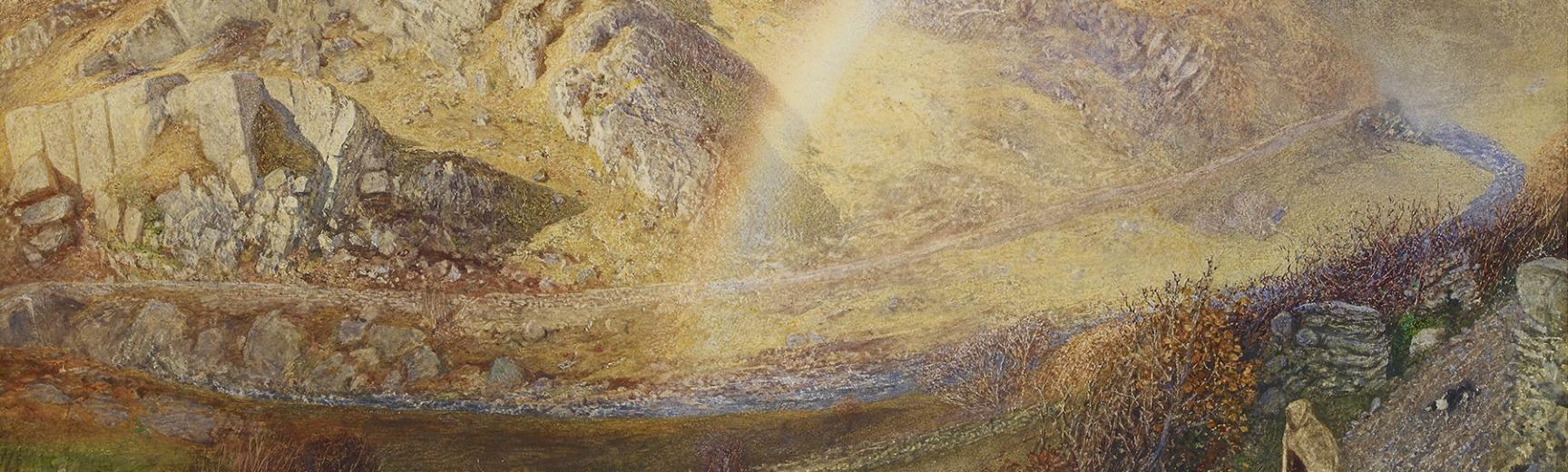 A W Hunt - Rainbow, Dolwyddelan Valley at the Ashmolean Museum