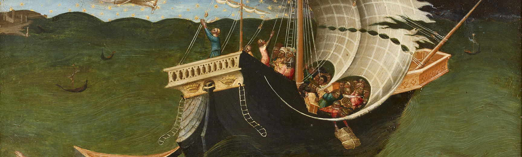 Detail of St Nicholas banishing a storm