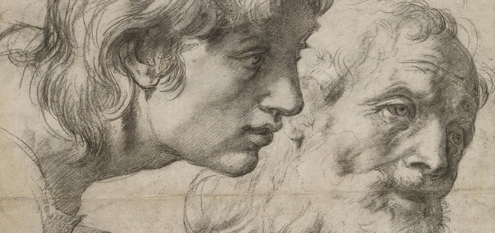 Studies of Two Apostles for the Transfiguration (detail) by Raphael