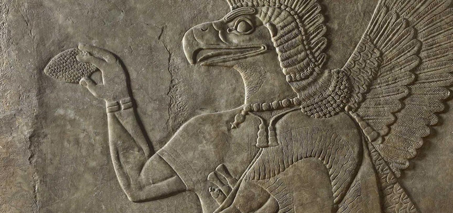 Protective spirit (detail) Nimrud, Iraq from the Ashmolean collections