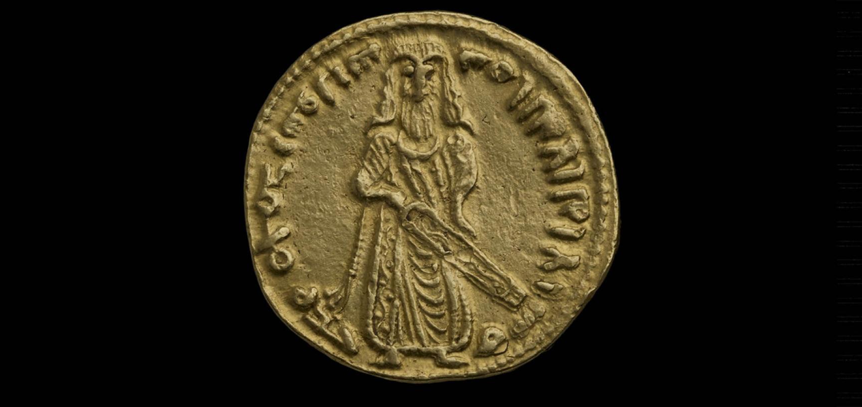 standing caliph dinar ashmolean museum
