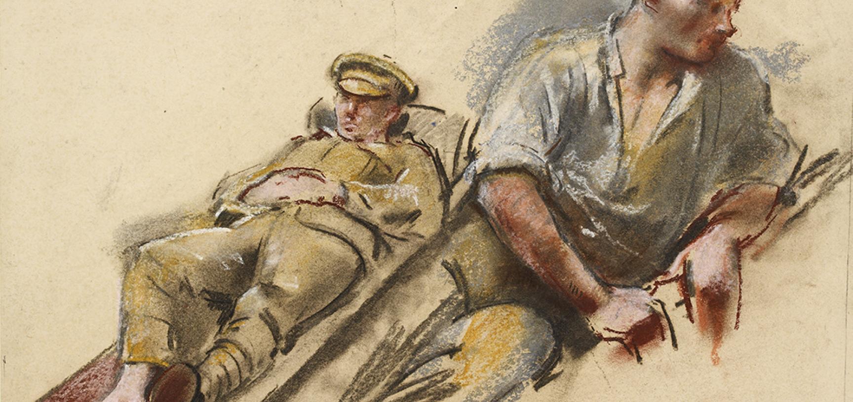 Henry Tonks, Two Wounded Soldiers, c. 1918 © Ashmolean Museum, Presented by Mr and Mrs C.H. Collins Baker, in memory of the artist, WA1937.311