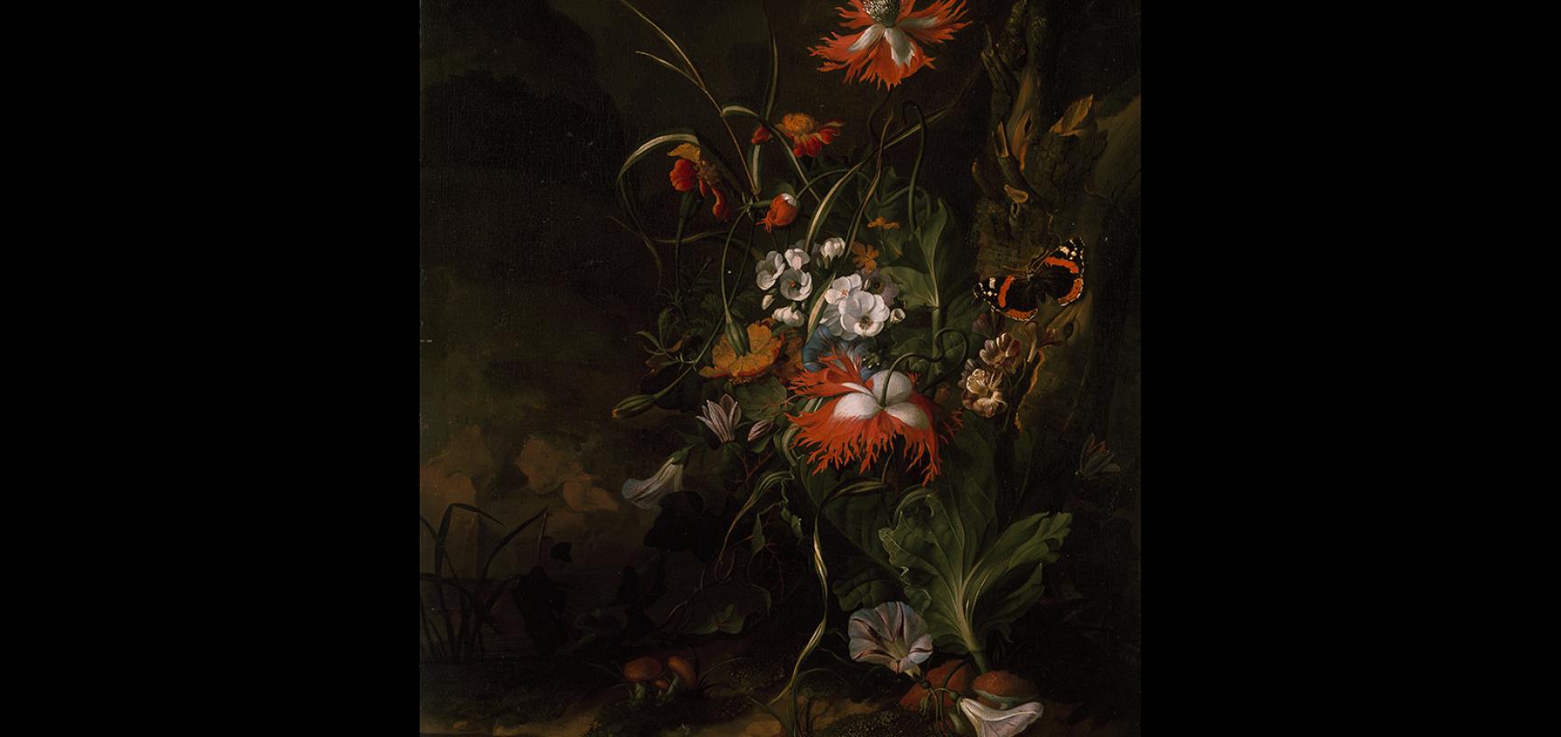 A 'Forest Floor' Still Life of Flowers by Rachel Ruysch