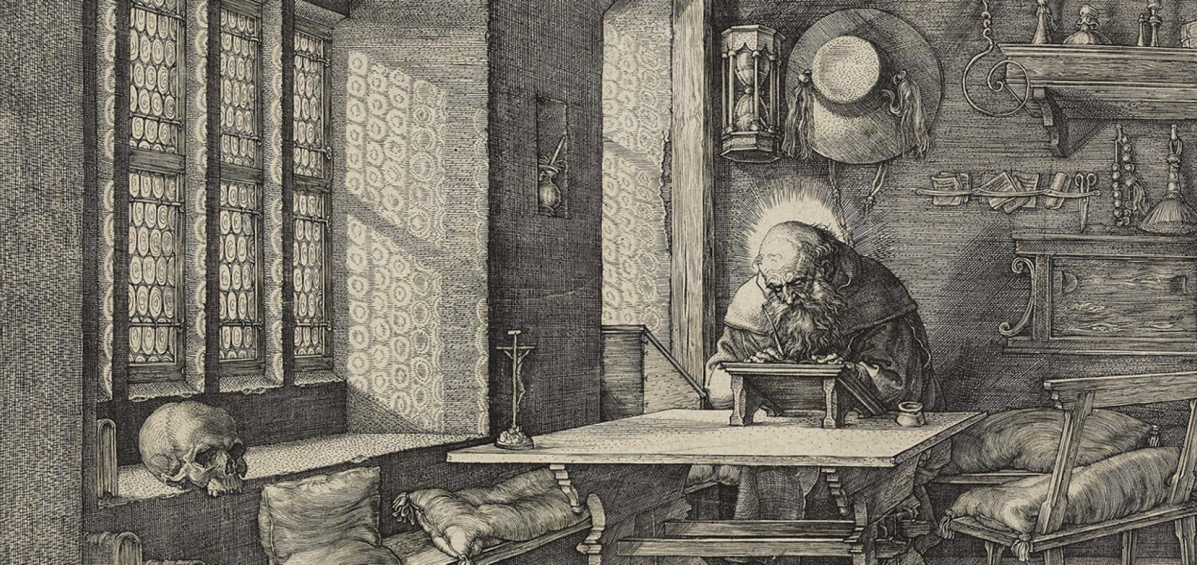 St Jerome in his Study (detail) by Albrecht Dürer 