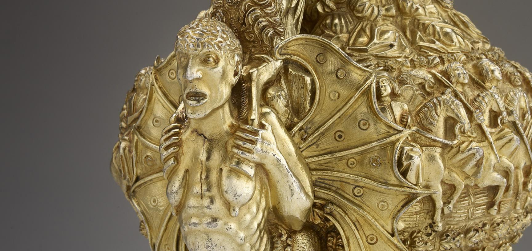 PORTUGUESE GILT EWER from the Ashmolean collections (detail)