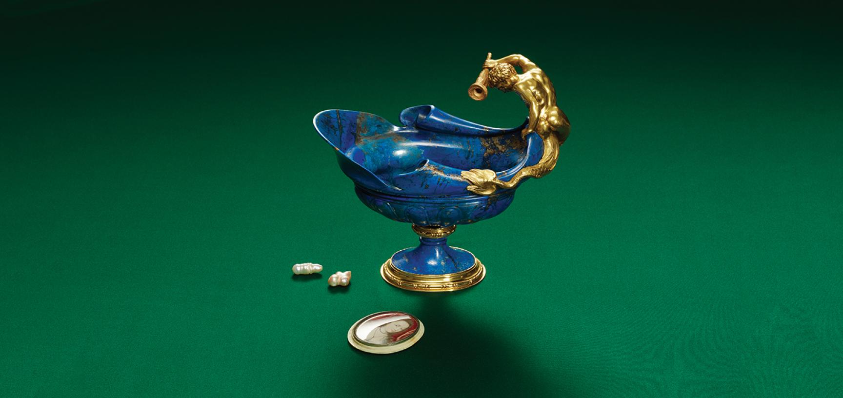 Lapis Lazuli Ewer wrapped in Gold