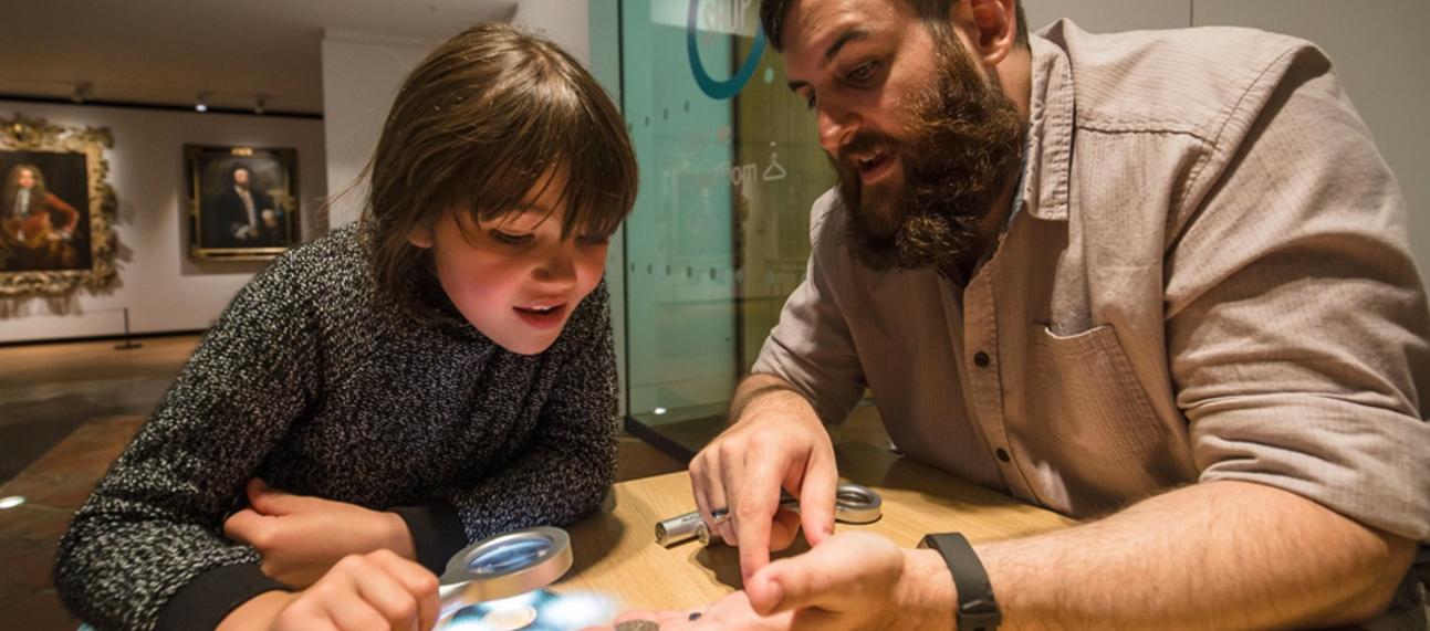 Handling coins at a family event