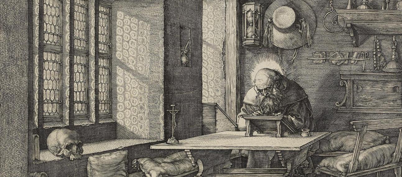 St Jerome in his Study (detail) by Albrecht Dürer 