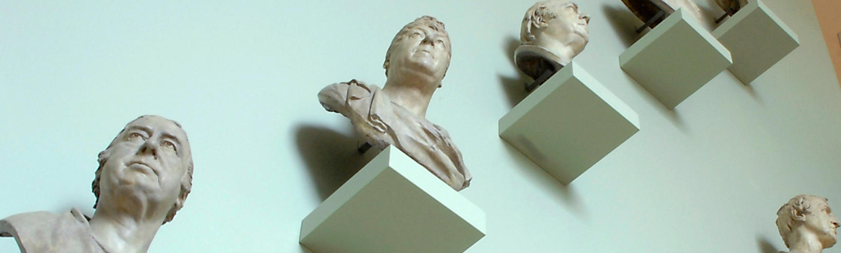 Chantrey wall 17th-century busts close up