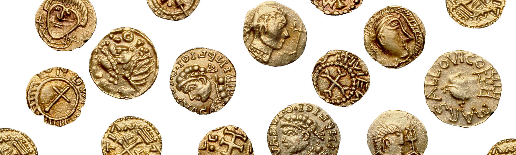 A selection of gold coins from the Anglo Saxon Crondall Hoard