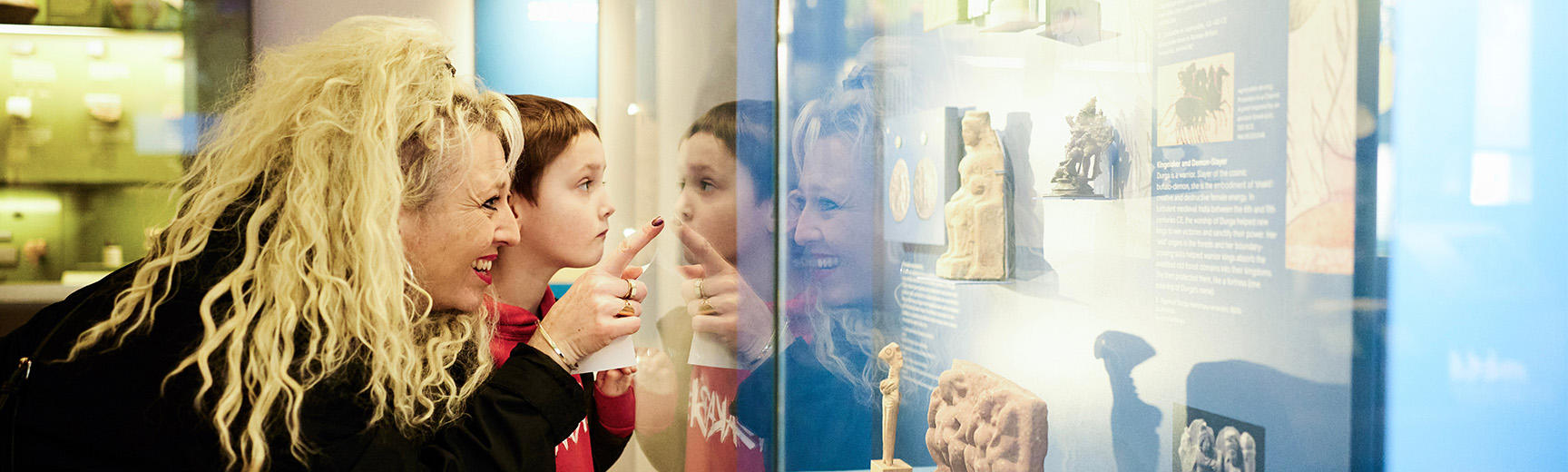 Mother and son in galleries