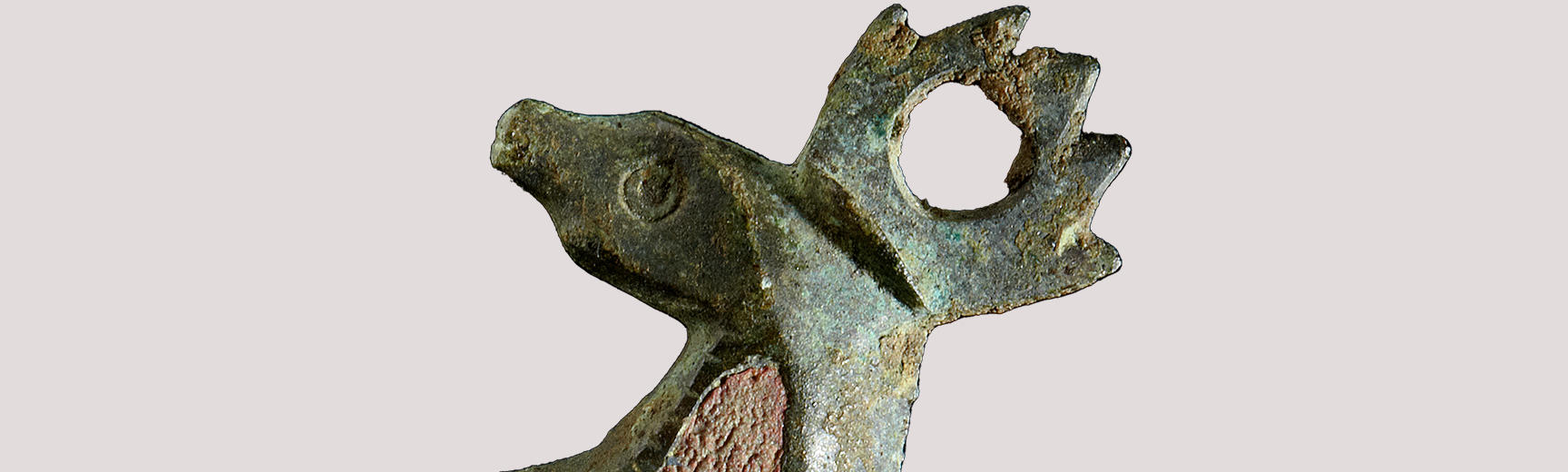 Roman bronze reindeer brooch