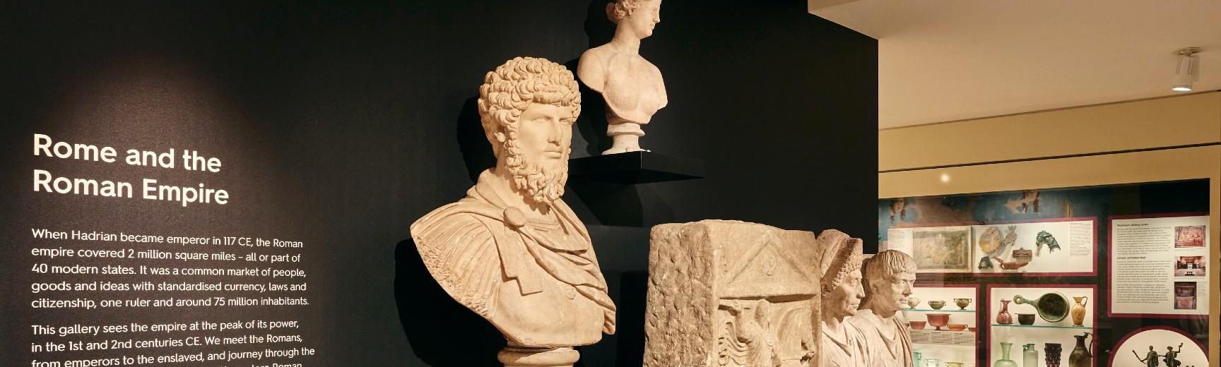 Inside the new Rome gallery showing marble busts