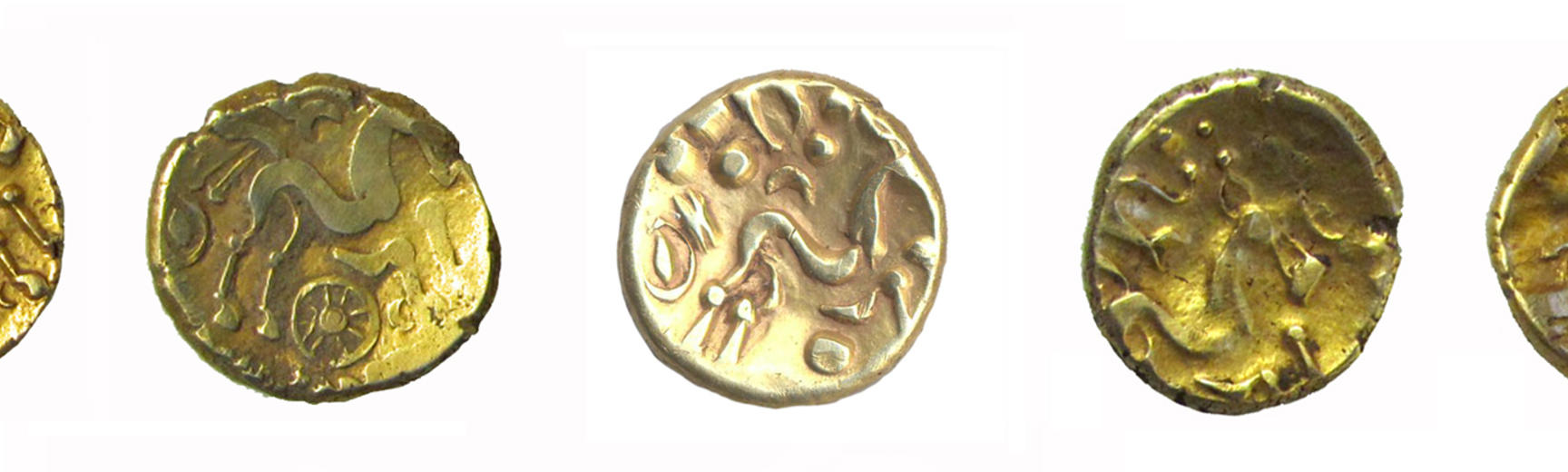 Photo of five gold coins