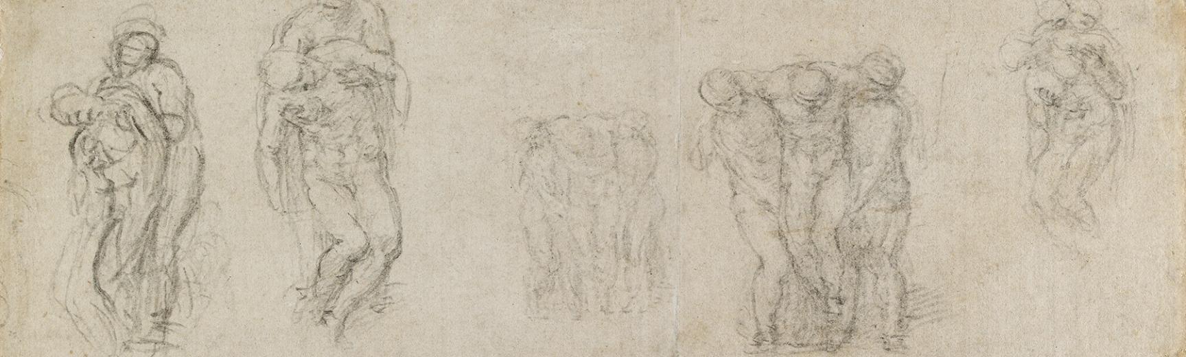 Studies for a Pieta and an entombment by Michelangelo 