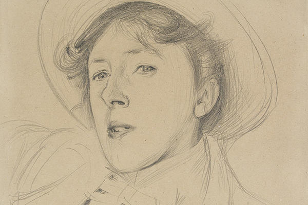 A graphite drawing of Vernon Lee by John Singer Sargent