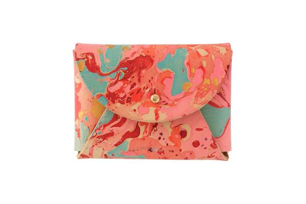 Marbled Leather Purse