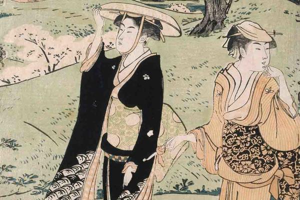 Cherry blossom viewing at Mount Asuka by Torii Kiyonaga (1752 - 1815) (designer) - detail