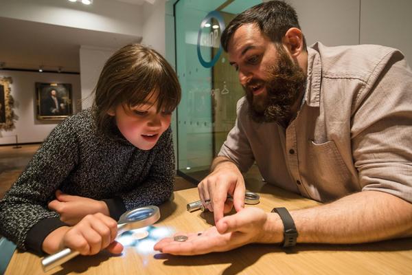 Handling coins at a family event