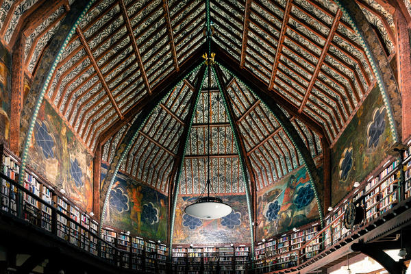 Ceiling of the Oxford Union, decorated by the Pre-Raphaelites