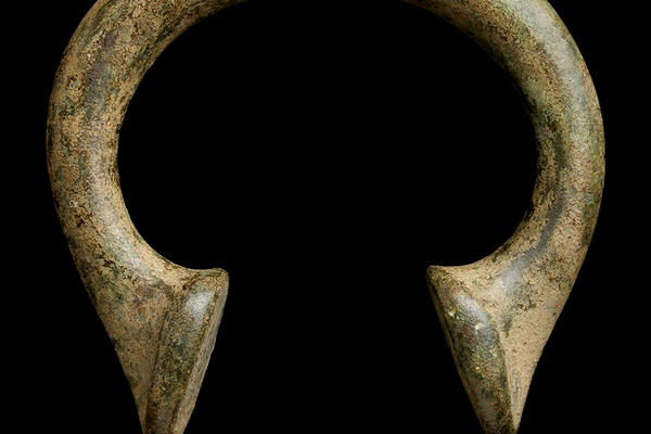 A horseshoe-shaped brass ‘Manilla’ – pre-colonial money in West Africa