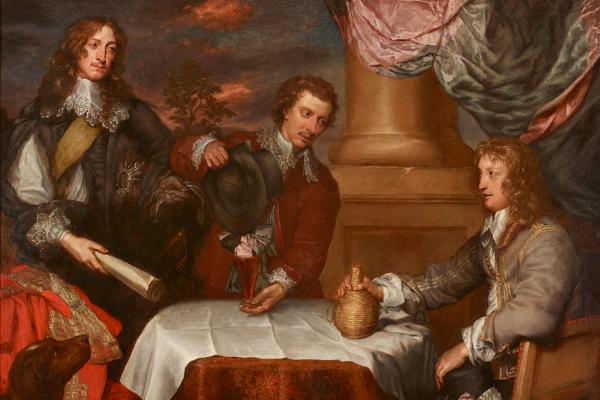 Portrait of Prince Rupert, Colonel William Legge and Colonel John Russel by William Dobson