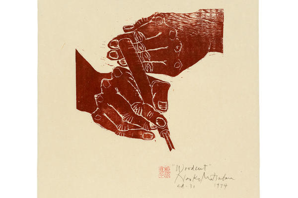 WOODCUT 1974 by NAOKO MATSUBARA  in the Praise of Hands exhibition