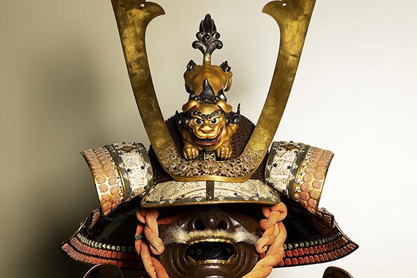 Samurai suit Iron, gilt iron, gilt soft metals, lacquer, gilt leather, doeskin, crystal, mother-of-pearl, silk, wood, and bear fur 