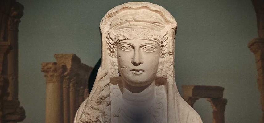 Limestone bust of a woman from Palmyra