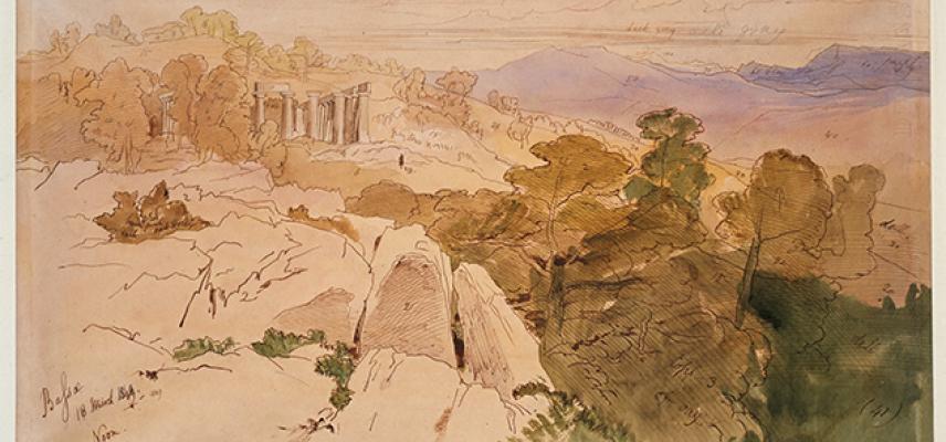 View of the Temple of Apollo at Bassae, Greece by Edward Lear 