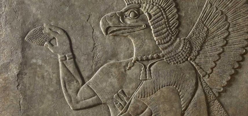 Protective spirit (detail) Nimrud, Iraq from the Ashmolean collections