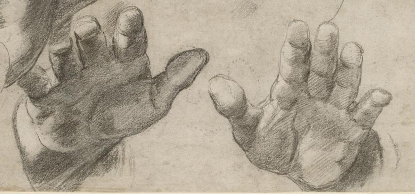 Studies of Two Apostles for the Transfiguration (detail) by Raphael