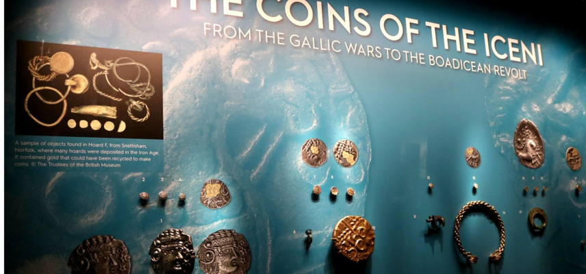 Iceni coins display in the Money Gallery