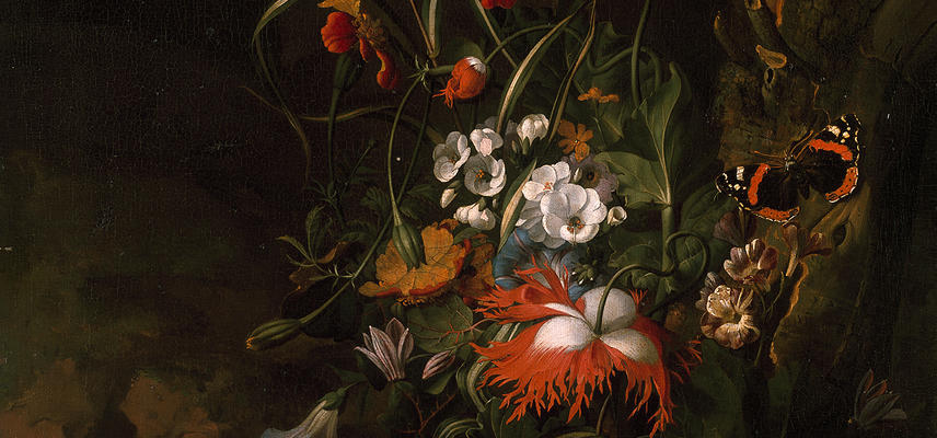 A Forest Floor Still Life of Flowers – by Rachel Ruysch – WA1940.2.64