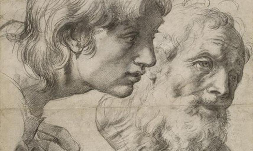 Studies of two apostles by Raphael