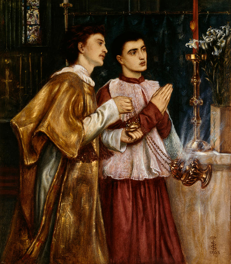 Two Acolytes Censing by Simeon Solomon, 1863